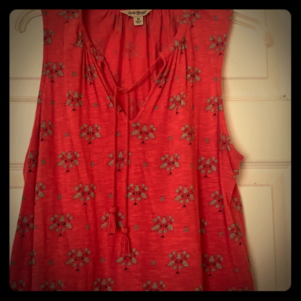 Light red boho top Lucky!